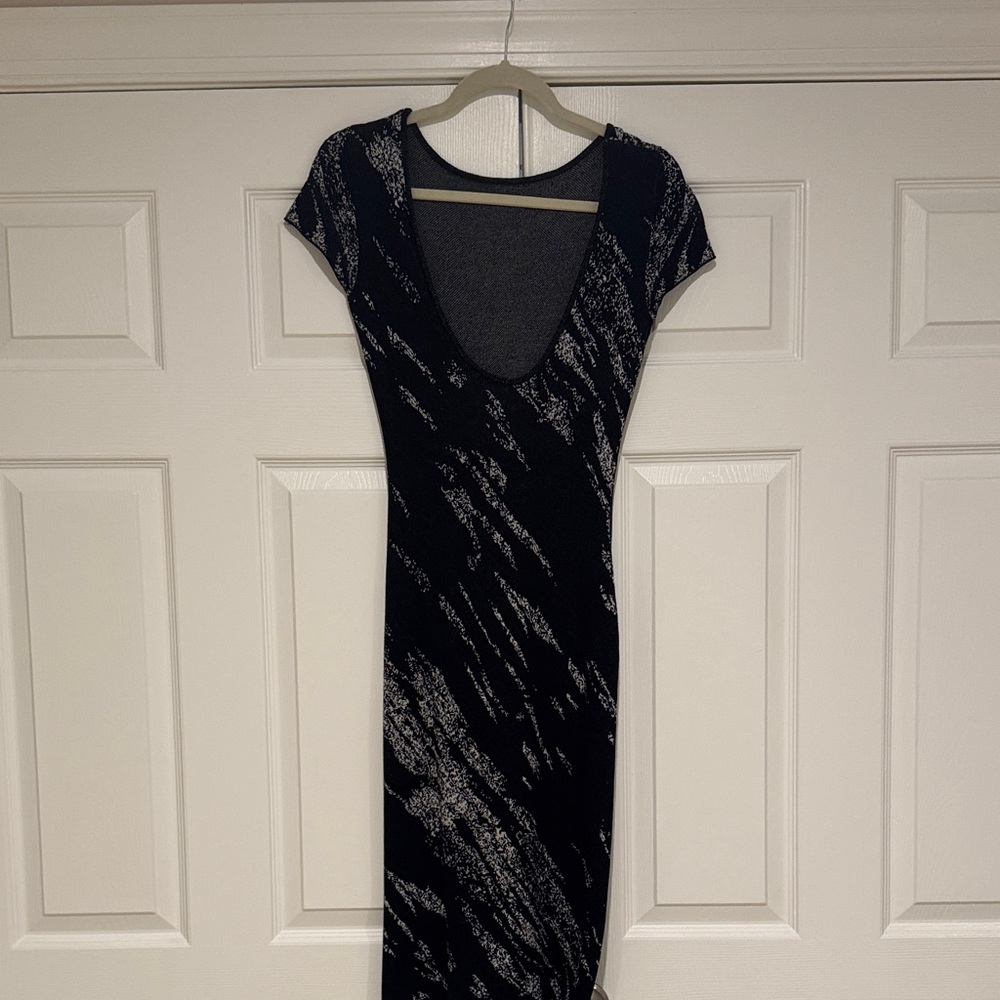 BCBGMaxAzria Charcoal and Black Midi Dress - Picture 3 of 3